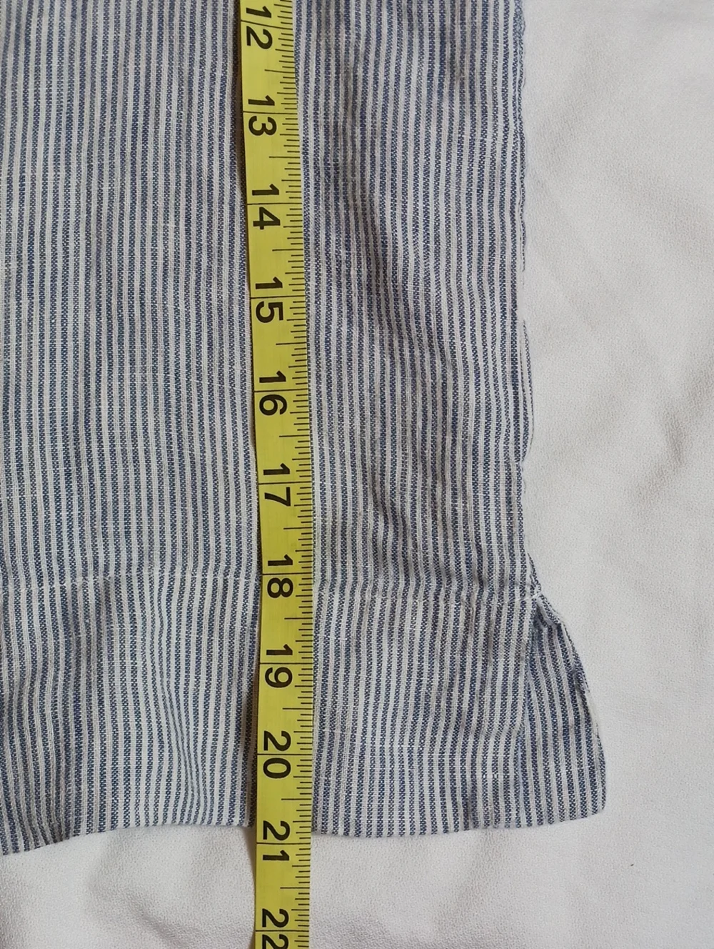 Quince Button Up Top Linen Oversized Pinstripes Cool Preppy Coastal Size XS - Picture 6 of 7